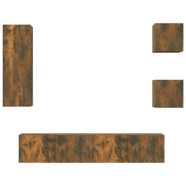 vidaXL 5 hluta Sj&oacute;nvarpssk&aacute;pasett Reyklitu&eth; Eik Samsettur Vi&eth;ur