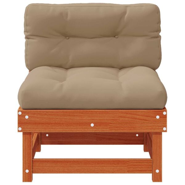 vidaXL Gar&eth;asofa Mi&eth;ja Mass&iacute;ft furuvi&eth; VaxBr&uacute;nn