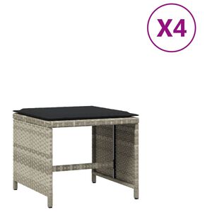 vidaXL Gar&eth;kollar Me&eth; Sessum 4 stk. 40x40x35 cm P&oacute;l&yacute;rattan Lj&oacute;sgr&aacute;