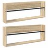 vidaXL T&iacute;marit Hillur 2 pcs Sonoma Eik 80 x 12 x 30 cm Samsettur vi&eth;ur