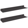 vidaXL Vegghylla me&eth; hillu Vegghengt 2 pcs Svartur 40 x 8,5 x 2,5 cm