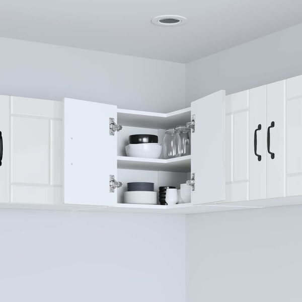 vidaXL Eldh&uacute;s sk&aacute;pur H&aacute;gloss hv&iacute;tur 57 x 57 x 40 cm Samsettur vi&eth;ur