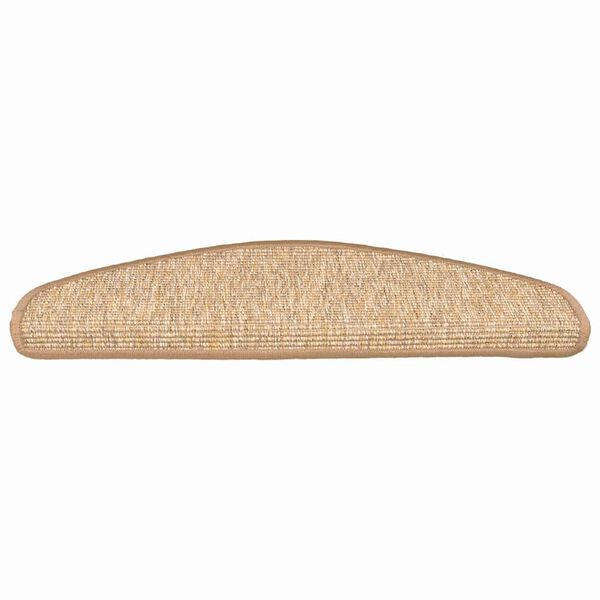 vidaXL Stigamottur 15 stk 65x21x4 cm lj&oacute;sbr&uacute;nar h&aacute;lfhringlaga st&oacute;rar