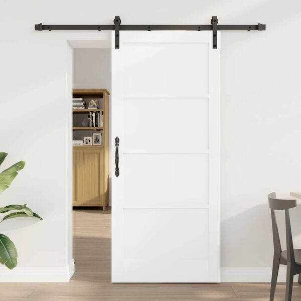 vidaXL Rennidyr Hv&iacute;tt og svart 86 x 198,5 cm Solid furuhikk