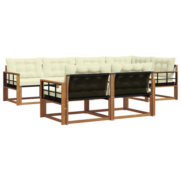 vidaXL &Uacute;ti s&oacute;fasett me&eth; p&uacute;&eth;i 7 pcs N&aacute;tt&uacute;rulegt og Krem