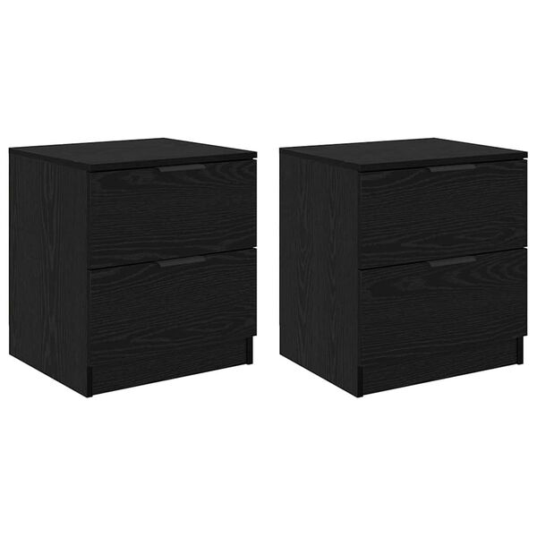 vidaXL Noat&ouml;flu sk&aacute;pur me&eth; sk&uacute;ffu 2 pcs Svartur Eik 45 x 39 x 50 cm