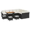vidaXL Gar&eth;s&oacute;fa sett me&eth; p&uacute;&eth;i 13 pcs Svartur p&oacute;l&yacute;rattan