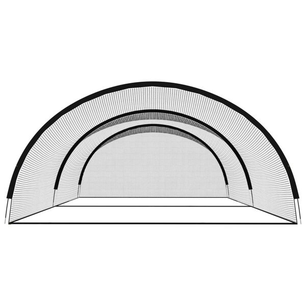 vidaXL Baseball Batting Cage Net Svart 500x400x250 cm P&oacute;l&yacute;ester