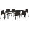 vidaXL Gar&eth;ur bor&eth;sett 7 pcs Svartur Dufth&uacute;&eth;a&eth; st&aacute;l