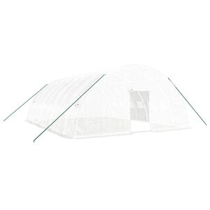 vidaXL Gr&oacute;&eth;urh&uacute;s me&eth; St&aacute;lgrind Hv&iacute;tt 48 m&sup2; 8x6x2,85 m