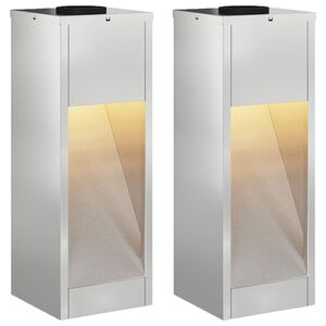 vidaXL S&oacute;l LED lei&eth;arlj&oacute;s 2 pcs Galvaniseru&eth; Galvaniseru&eth;
