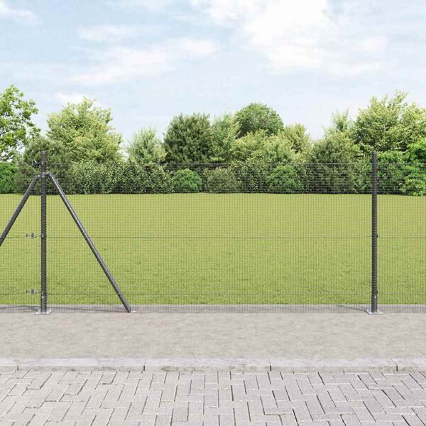 vidaXL Gir&eth;ingarp&oacute;stur Gr&aacute;r 10 x 0,8 m (16 x 16 mm net) St&aacute;l og PVC