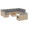 vidaXL 13 Hluta Gar&eth;s&oacute;fasett me&eth; Sessum Drapplitu&eth; Blanda P&oacute;l&yacute;rattan