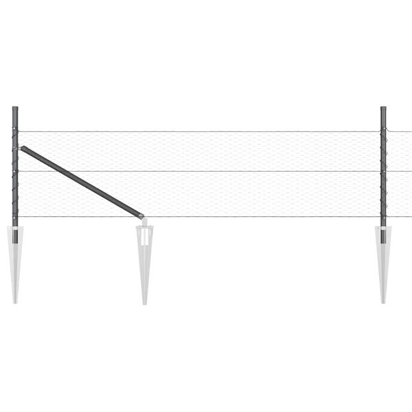 vidaXL Gir&eth;ingarp&oacute;stur Gr&aacute;r 100 x 0,5 m (25 mm net) St&aacute;l og PVC