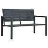 vidaXL Gar&eth;bekkur 120 cm HDPE Gr&aacute;r Vi&eth;ar&uacute;tlit
