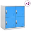 vidaXL L&aacute;sask&aacute;par 5 stk. Lj&oacute;sgr&aacute;ir og Bl&aacute;r 90x45x92,5 cm St&aacute;l