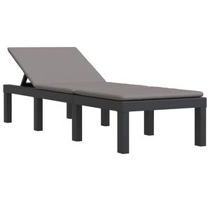 vidaXL S&oacute;lbekkur me&eth; Sessu Reykgr&aacute;tt PP Plast