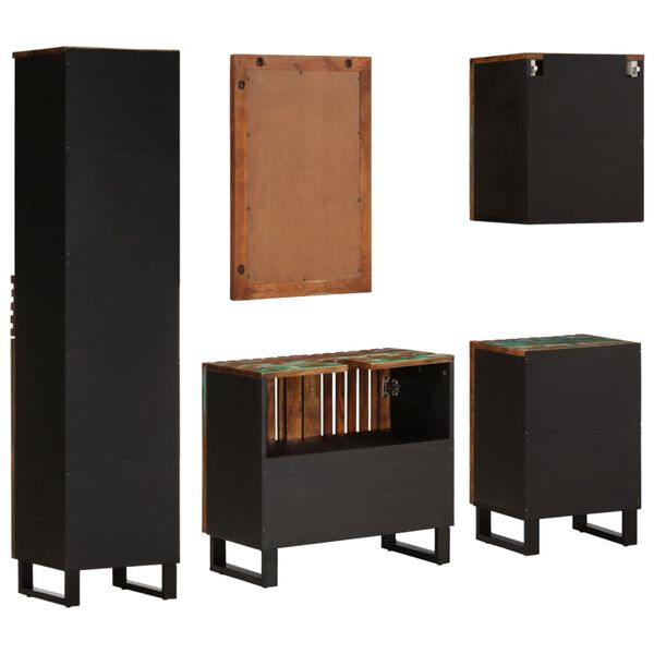 vidaXL Baðherbergishúsgagnasett 5 Hlutir Gegnheill Akasíuviður