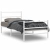 vidaXL R&uacute;mgrind &uacute;r M&aacute;lmi me&eth; H&ouml;fu&eth;gafli & F&oacute;tagafli Hv&iacute;t 100x200 cm