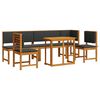 vidaXL Gar&eth; Bistro Set 6 pcs Br&uacute;nn Hrein akas&iacute;utr&eacute;