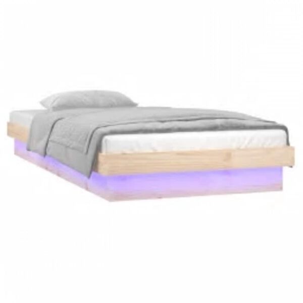 vidaXL LED R&uacute;mgrind 100x200 cm Gegnheill Vi&eth;ur