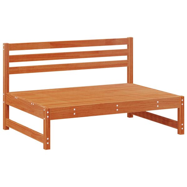 vidaXL Gar&eth;asofa Mi&eth;ja Mass&iacute;ft furuvi&eth; VaxBr&uacute;nn 120 x 84 x 70 cm