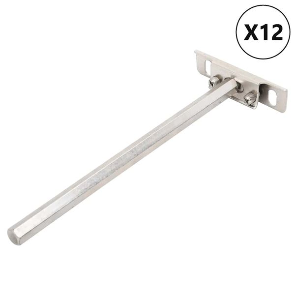 vidaXL flj&oacute;tandi hillufestingar 12 stk &oacute;s&yacute;nilegt &Oslash;12x200 mm