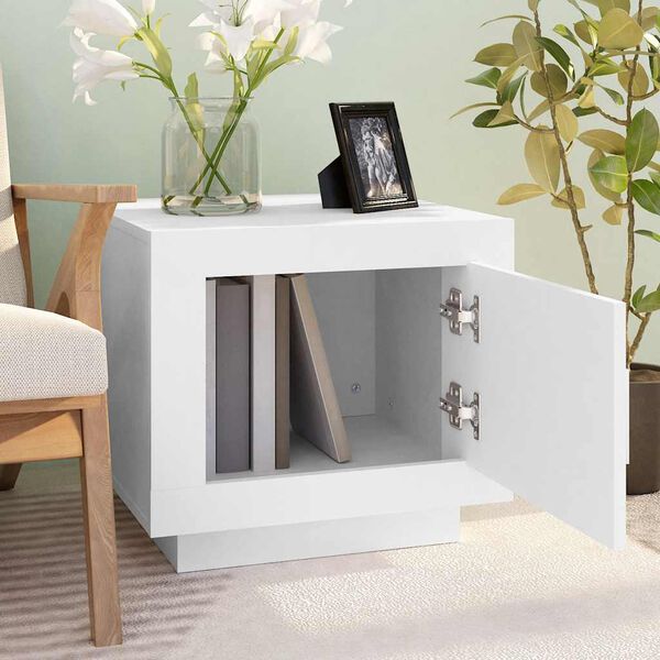 vidaXL S&oacute;fabor&eth; Hv&iacute;tt 51x50x45 cm Samsettur Vi&eth;ur