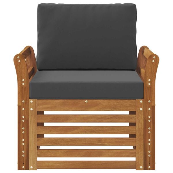 vidaXL &Uacute;ti s&oacute;fasett Solid Akas&iacute;uskei&eth; og P&oacute;lyester N&aacute;tt&uacute;rulegur