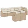 vidaXL Gar&eth;s&oacute;fa sett me&eth; p&uacute;&eth;i 8 pcs Beige og Hv&iacute;tt p&oacute;l&yacute;rattan