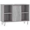 vidaXL Ba&eth;herbergissk&aacute;pur Gr&aacute;ir Sonoma Eik 80x33x60cm Samsettur Vi&eth;ur