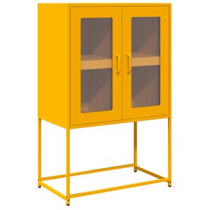vidaXL Highboard Mustard Yellow 68x39x107 cm St&aacute;l