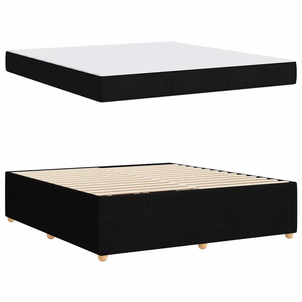 vidaXL Ramsv&iacute;k me&eth; d&yacute;nu Svartur 180 x 200 cm d&uacute;kur