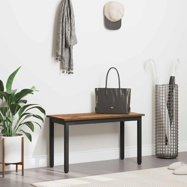 vidaXL Bekkur Gamalt timbur 80 x 35 x 45 cm Samsettur vi&eth;ur