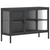 vidaXL Skenkur Svartur 105x35x70 cm Gler og St&aacute;l