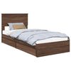 vidaXL Geymslu R&uacute;m me&eth; h&ouml;fu&eth;gafl Br&uacute;nn eik 90 x 190 cm Samsettur vi&eth;ur