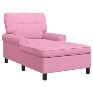 vidaXL Chaise Lounge me&eth; p&uacute;&eth;i Bleikur 91 x 157 x 91 cm d&uacute;kur