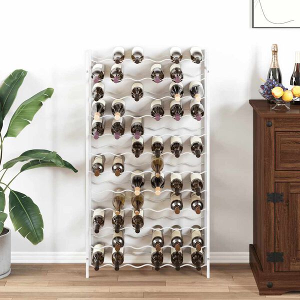 vidaXL V&iacute;nrekki fyrir 72 Fl&ouml;skur Hv&iacute;tur M&aacute;lmur