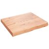vidaXL Bor&eth;plata Lj&oacute;sbr&uacute;n 60x50x(2-6) cm Me&eth;h&ouml;ndlu&eth; Gegnheil Eik