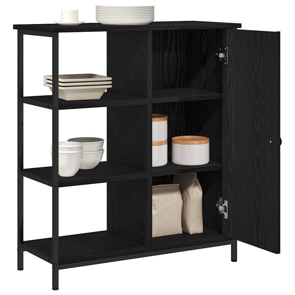 vidaXL Viðbeinteyfla Svört eik 70 x 30 x 80 cm Samsettur viður