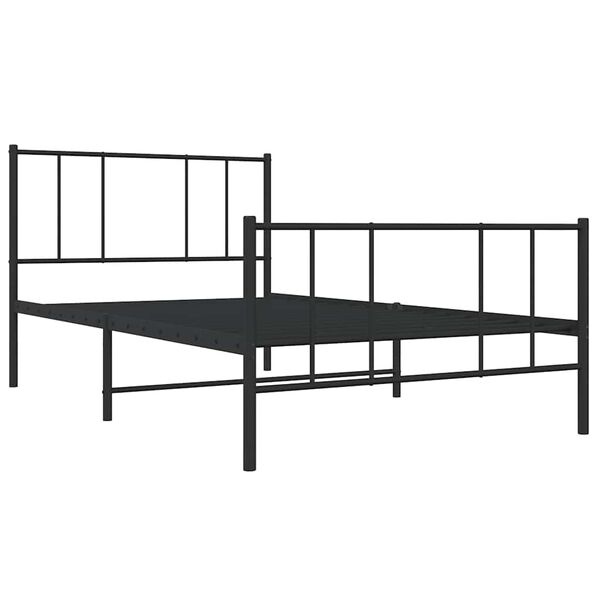 vidaXL R&uacute;mgrind &uacute;r M&aacute;lmi me&eth; H&ouml;fu&eth;gafli & F&oacute;tagafli Sv&ouml;rt 75x190 cm