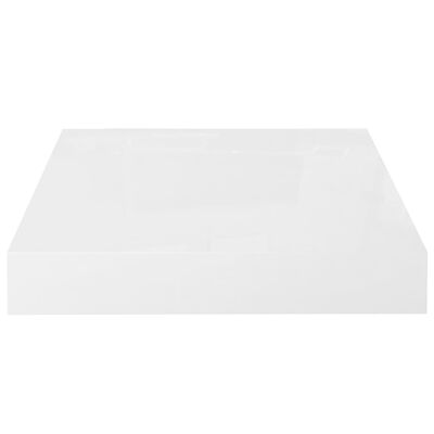 vidaXL Vegghengdar Hillur 4 stk. Háglans Hvítar 23x23,5x3,8 cm MDF