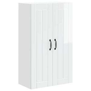 vidaXL Eldh&uacute;s sk&aacute;pur H&aacute;gloss hv&iacute;tur 60 x 31 x 100 cm Samsettur vi&eth;ur