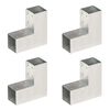 vidaXL Staurasamskeyti 4 stk. L-laga S&iacute;nkh&uacute;&eth;a&eth;ur M&aacute;lmur 71x71 mm