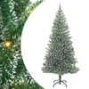 vidaXL Gervij&oacute;latr&eacute; me&eth; Snj&oacute;fl&ouml;kt og LED Lj&oacute;s Gr&aelig;nn og hv&iacute;tur 240 cm