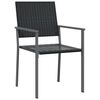 vidaXL Gar&eth;ur bor&eth;sett 3 pcs Svartur PE rattan