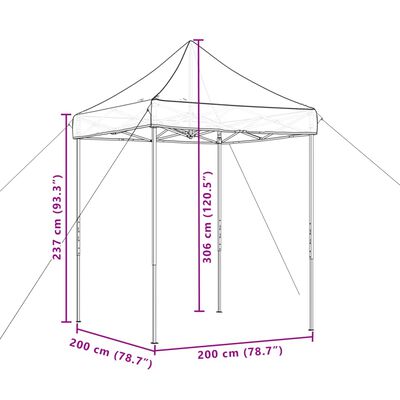 vidaXL Samfellanlegt Veislutjald Pop-Up Svartur 200x200x306 cm