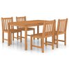 vidaXL 5 hluta Gar&eth;bor&eth;stofusett 150x90 cm &uacute;r gegnheilu teakvi&eth;i