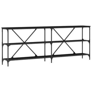 vidaXL Veggbor&eth; me&eth; hillu Svartur Eik 200 x 30 x 75 cm Samsettur vi&eth;ur