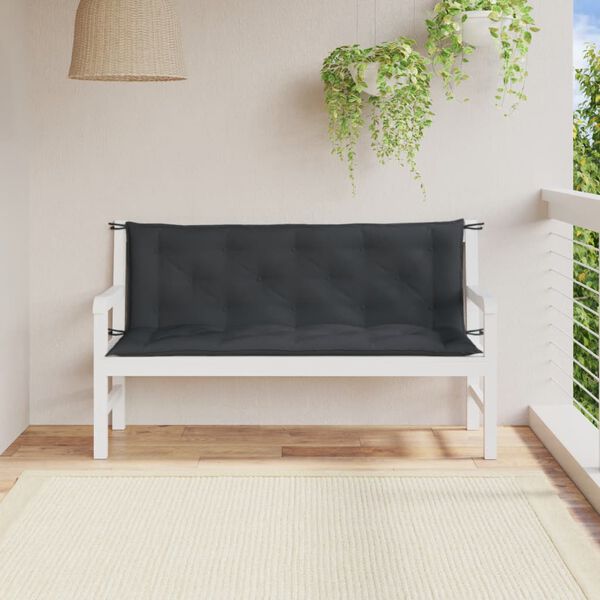 vidaXL Gar&eth;bekkjasessur 2 stk. Reykgr&aacute; blanda 150x50x7 cm Oxfordefni